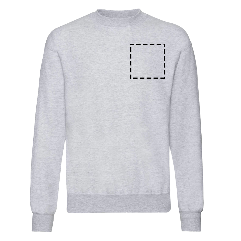 Adult sweatshirt personalised left chest text