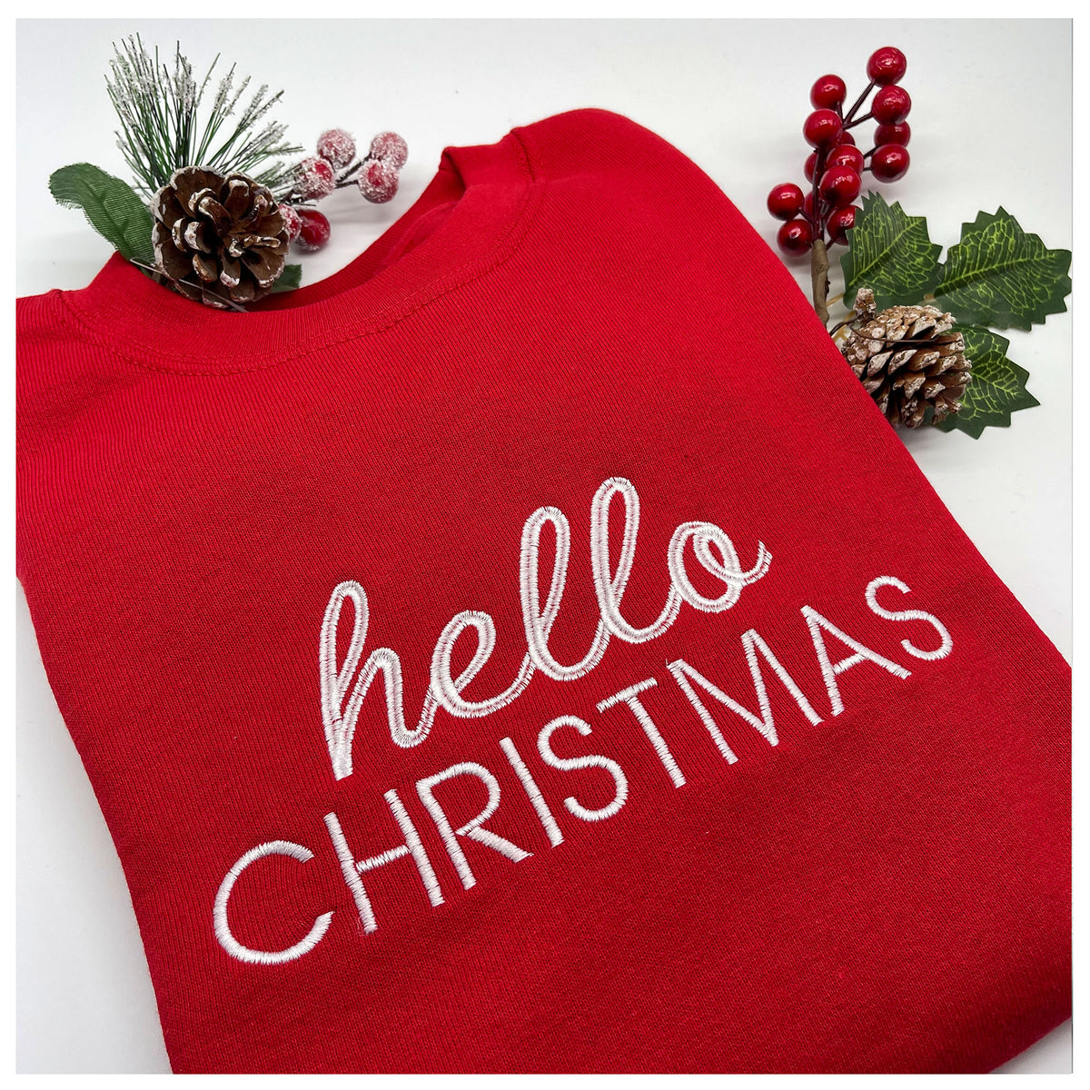 Adult sweatshirt hello Christmas