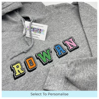 Persoanlised Colourful 3D Text. Gifts For Her , Gifts For Him , customisable hoodies 