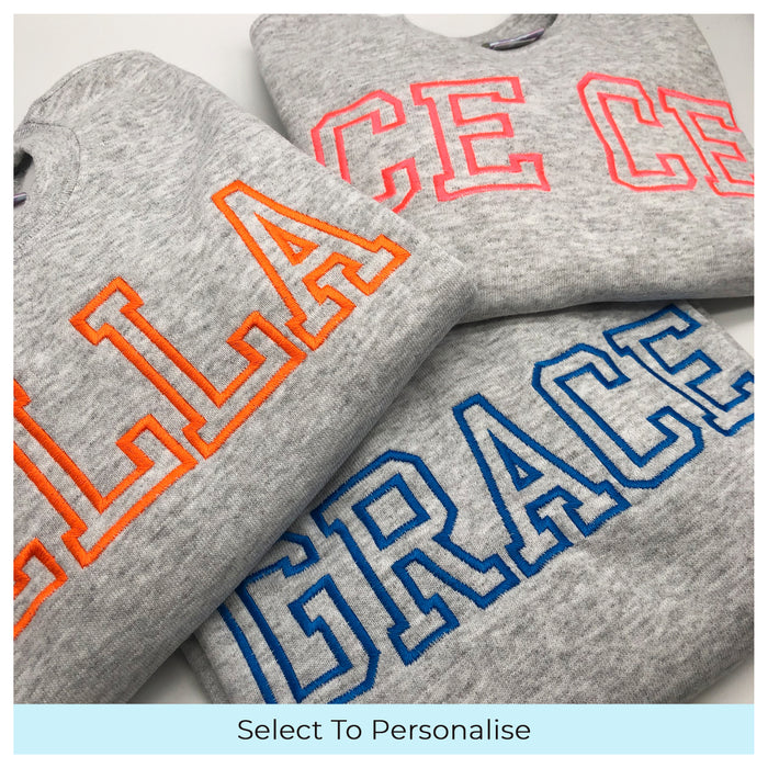 Kids sweatshirt personalised text
