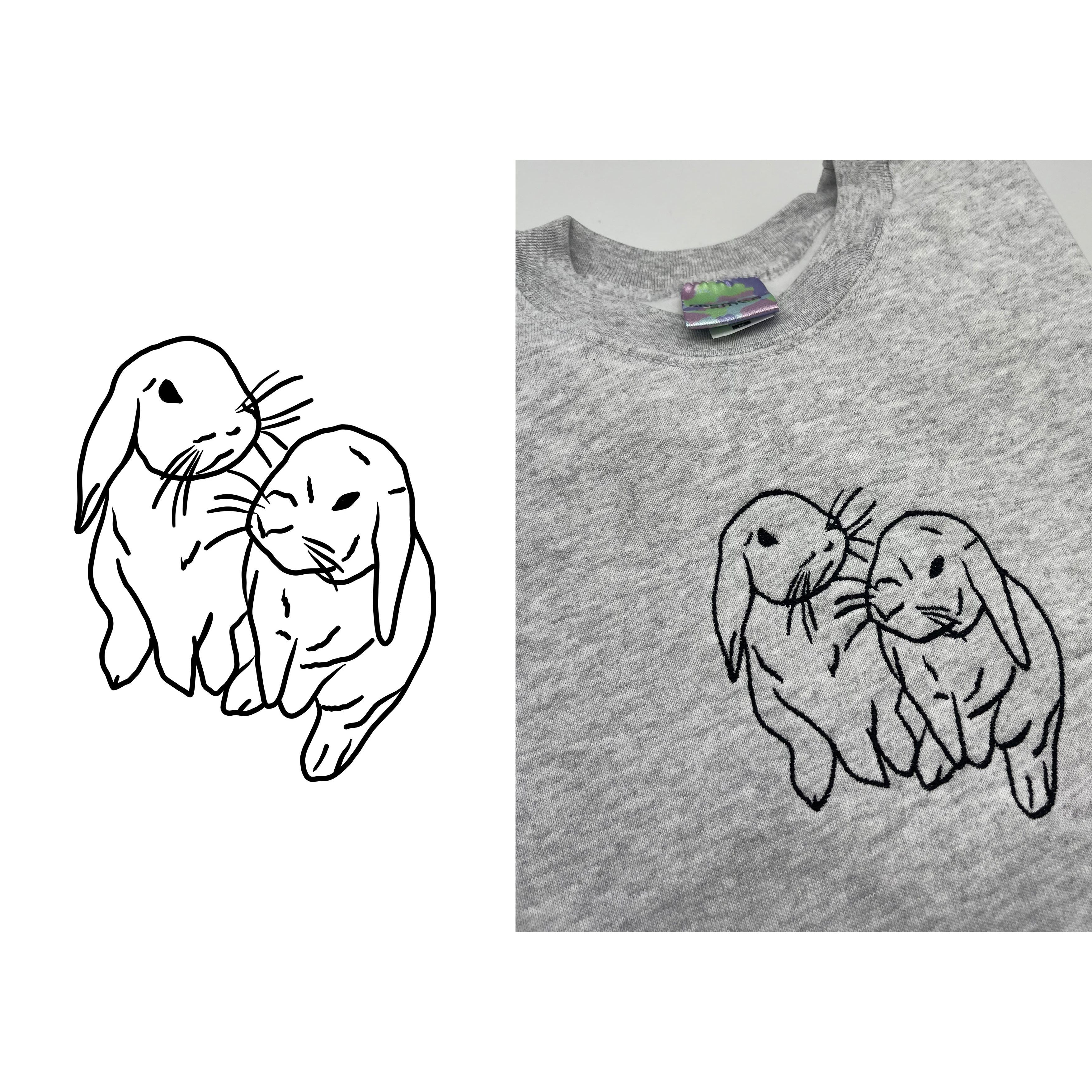 Customised Pet Outline Embroidered Adult Sweatshirt – Sketch