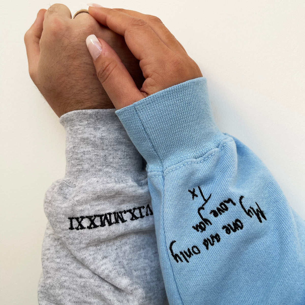 Adult hoodie personalised handwriting message