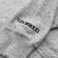 Adult hoodie personalised sleeve text