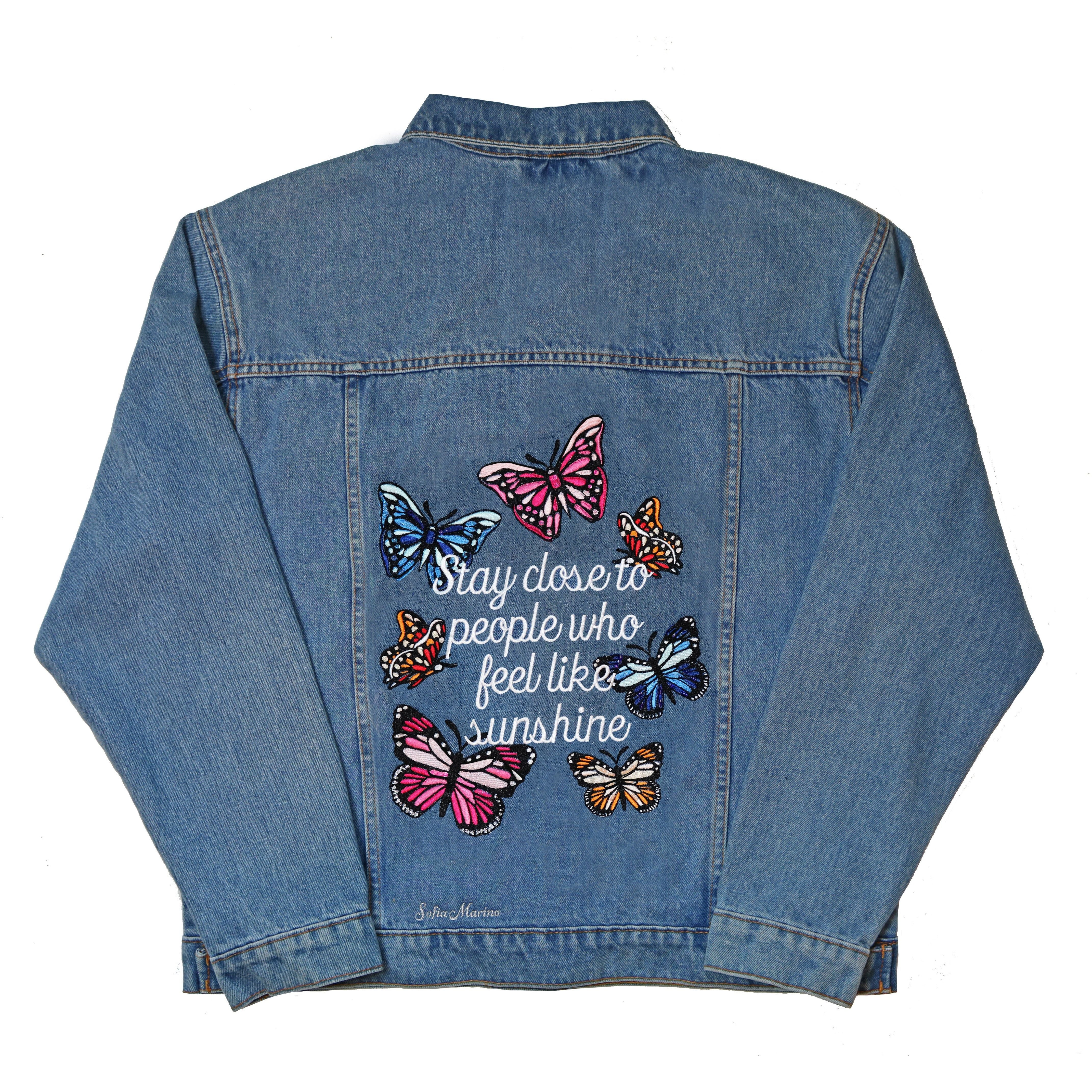 Jean jacket sale with butterflies