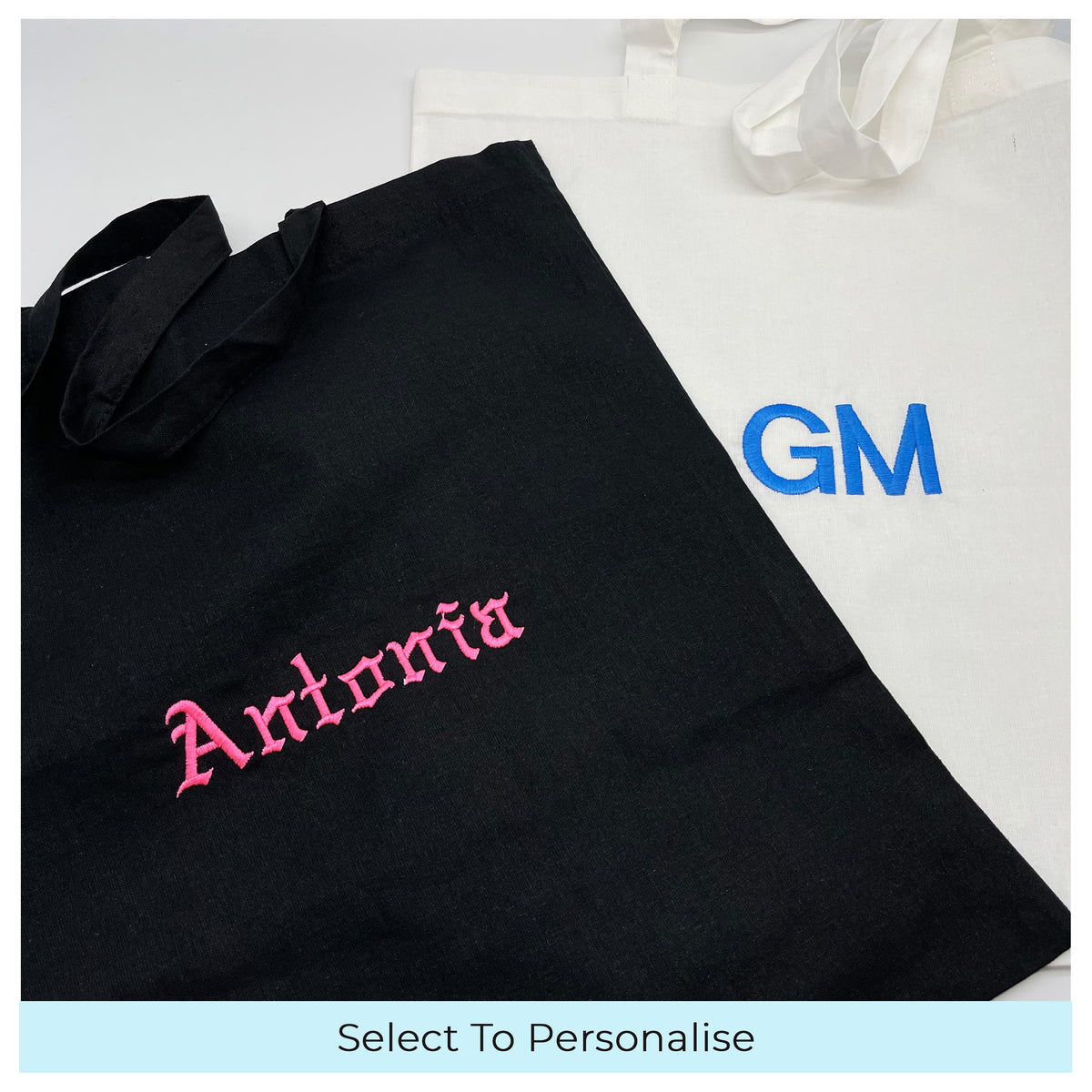 Tote bag personalised text